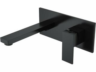 Встраиваемый смеситель для раковины Boheme Qubic 475-B чёрный матовый